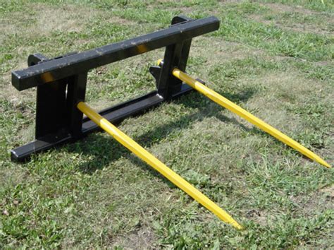 double bale spear for skid steer fs 19|foldable bale spike.